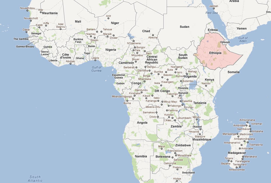 karte von Athiopien afrika